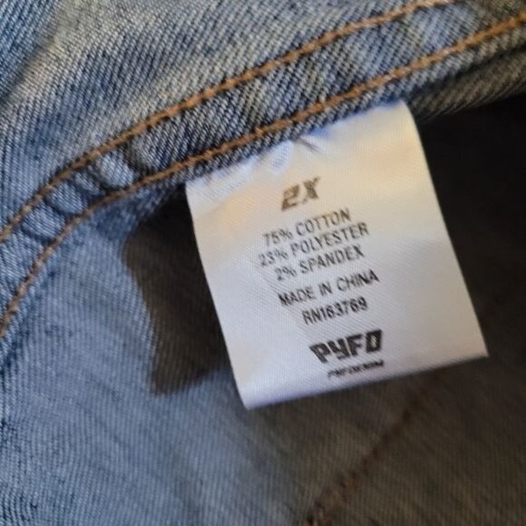 Vintage '90s Streetwear Denim Jacket Blue Patch Patches Angel Thrasher 2x - Picture 8 of 8